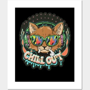 Pop Culture Cat in Hip Hop Gear Posters and Art